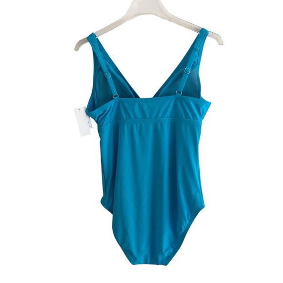 Lands End Womens Swimsuit UPF 50 Full Coverage Turquoise Blue Small - Picture 3 of 10
